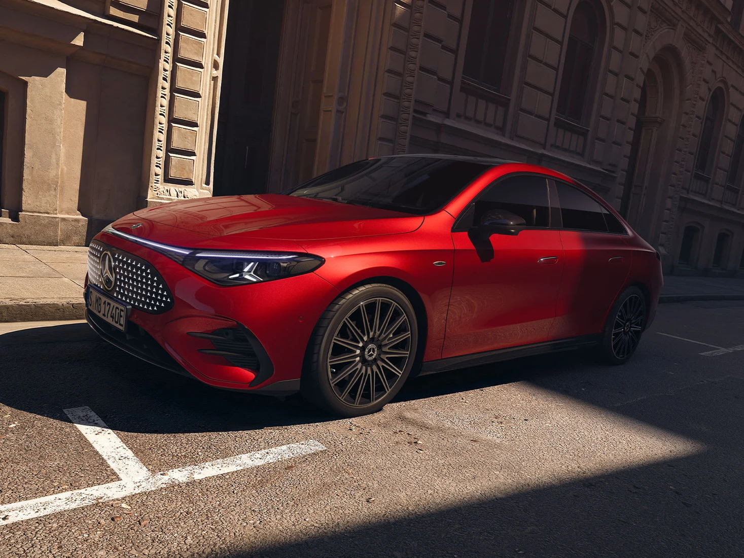 Mercedes Benz CLA Class: Mercedes Benz CLA Class — Official current C174 electric CLA exterior image. Representative international AMG equipment and colour; Pakistan CLA 200 EQ final equipment subject to distributor confirmation. Replaces stale local-page ICE-generation image.